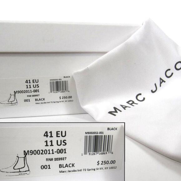 Marc Jacobs Vesey Tennis Shoe 41 EU 11 US New $250 Black Leather Hi-Top Sneaker - Picture 10 of 11